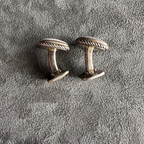 David Yurman Exotic Stone Cufflinks w/ Botswana Agate - RARE - Picture 8 of 16